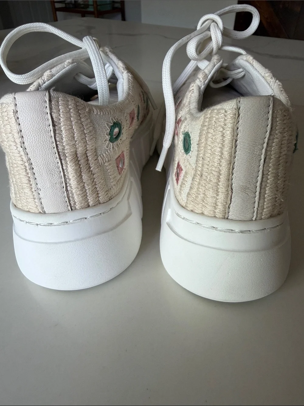 Free People Catch Me If You Can Mirror Combo Crochet Sneakers Size 38 US 8 Boho